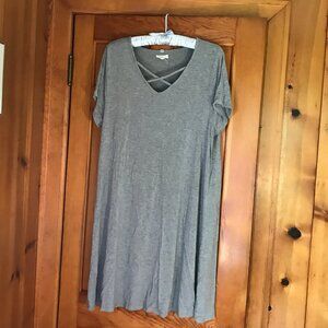 CUPIO grey swing T-shirt dress. Super comfy. Size 1X.